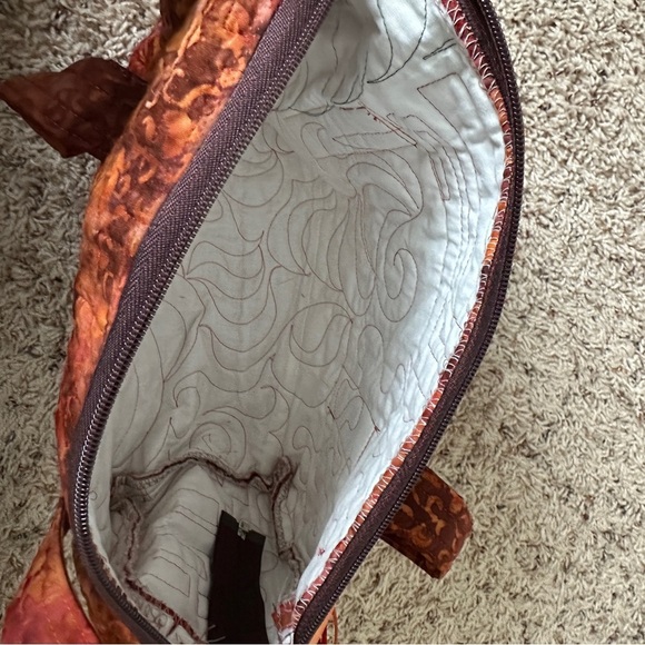 Handmade Pink Orange Tie Dye Quilted Embroidered Boho Bag Hippie Indie - Picture 13 of 16